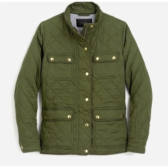 J. Crew Jackets & Blazers - J. Crew Women’s Quilted Downtown Field Jacket in Green Olive